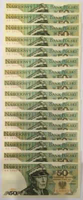 Polska, zestaw banknotów 50 złotych, 9.05.1975