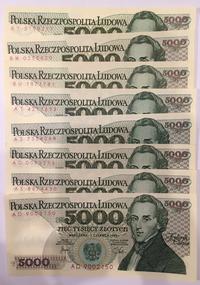 Polska, zestaw banknotów 5.000 złotowych, 1.06.1982