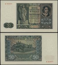 50 złotych 1.08.1941, seria B, numeracja 9959875