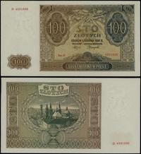 100 złotych 1.08.1941, seria D, numeracja 459189
