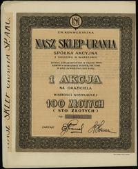 Polska, akcja na 100 złotych, 1928