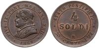 4 soldi 1868 R, Rzym, brąz, patyna, Berman 3346,