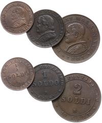 zestaw 3 monet 1867 R, Rzym, w skład zestawu wch
