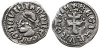 denar ok. 1358-1371, Aw: Głowa Saracena w lewo, 