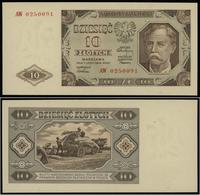 10 złotych 1.07.1948, seria AW, numeracja 025009