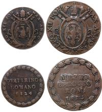 lot 2 monet 1824, Bologna, 1/2 baiocco oraz quat