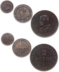 zestaw 3 monet, Rzym, 2 soldi 1866, 1/2 soldo 18