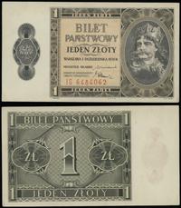 1 złoty 1.10.1938, seria IG, numeracja 6484062, 