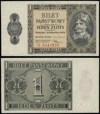 1 złoty 1.10.1938, seria IG, numeracja 6484920, 