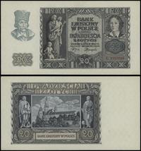 20 złotych 1.03.1940, seria L, numeracja 1757044