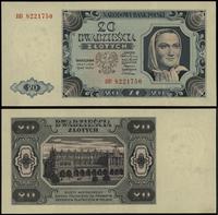 20 złotych 1.07.1948, seria DD, numeracja 876213