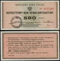 Polska, depozytowy bon rewaloryzacyjny na 500 złotych, 1982