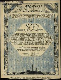 5 akcji po 500 marek = 2.500 marek 17.03.1921, L