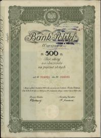 5 akcji po 100 złotych 1.04.1934, numeracja 2163