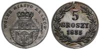 5 groszy 1835, Wiedeń, ślady po mocowaniu, kolor