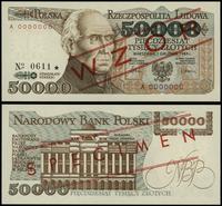 50.000 złotych 1.12.1989, seria A, numeracja 000