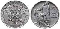 5 złotych 1959, Warszawa, Rybak, aluminium, ładn