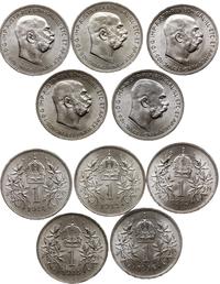zestaw: 5 x 1 korona, Wiedeń, roczniki: 1913, 19