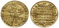 dukat 1758, Holandia, złoto 3.48 g, Fr. 250, Del