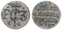 szeląg 1700 CG, Królewiec, rzadki, Schrötter 857