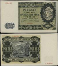 500 złotych 1.03.1940, seria B, numeracja 184912