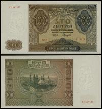 100 złotych 1.08.1941, seria D, numeracja 111717