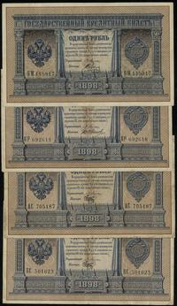 zestaw: 4 x 1 rubel 1898, podpisy: 2 x Брут, 1 х