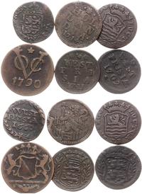 lot 6 monet, w skład zestawu wchodzą: duit 1790 