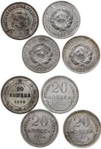 Rosja, zestaw: 4 x 20 kopiejek, 1923, 1924, 1925, 1929