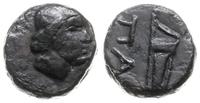 brąz II w.pne, Aw: Głowa Apollo w wieńcu w prawo