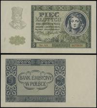 5 złotych 1.08.1941, seria AA, numeracja 6072638