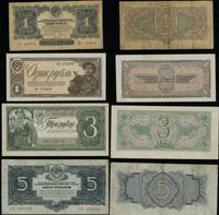 zestaw 4 banknotów, 1 rubel i 5 rubli 1934, oraz