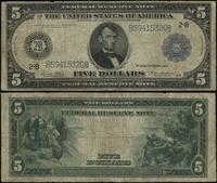 5 dolarów 1914, seria B59415320B, niebieska piec