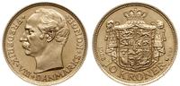 10 koron 1908, Kopenhaga, złoto, 4.48 g, piękne,