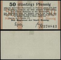 50 fenigów 9.12.1916, numeracja 370843, z suchym