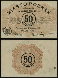 50 fenigów 4.11.1919, odmiana bez oznaczenia ser