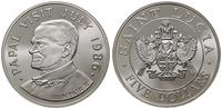 5 dolarów 1986, wizyta Jana Pawla II, srebro 27.