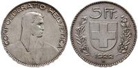 5 franków 1922 B, Berno, srebro, 25.01 g, rzadki
