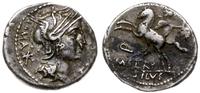 denar 116-115 pne, Rzym, Aw: Głowa Romy w prawo,