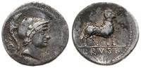 denar 76 pne, Rzym, Aw: Głowa młodego Marsa w pr