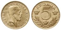 5 koron 1920, Sztokholm, złoto 2.24 g, pięknie z