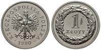 1 złoty 1990, Warszawa, PRÓBA NIKIEL, nikiel, na