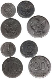 zestaw 4 monet, Stuttgart, łącznie 4 sztuki ładn