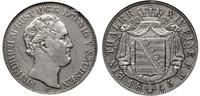 talar 1845 F, Drezno, moneta w pudełku GCN z not