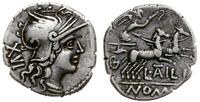 denar 141 pne, Aw: Głowa Romy w hełmie w prawo, 