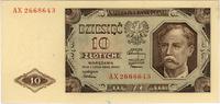 10 złotych 1.07.1948, seria AX, mała plamka na d