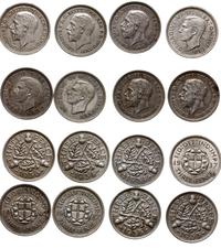 zestaw 8 monet, w skład lotu wchodzą monety o no
