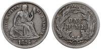 dime 1876 CC, Carson City, moneta czyszczona