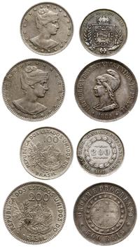 zestaw 4 monet, w skład zestawu wchodzą: 100 rei