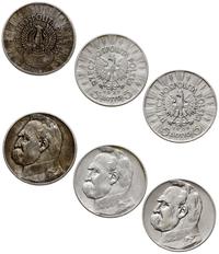Polska, zestaw: 3 x 5 złotych, 1 x 1934 S, 1 x 1935, 1 x 1936